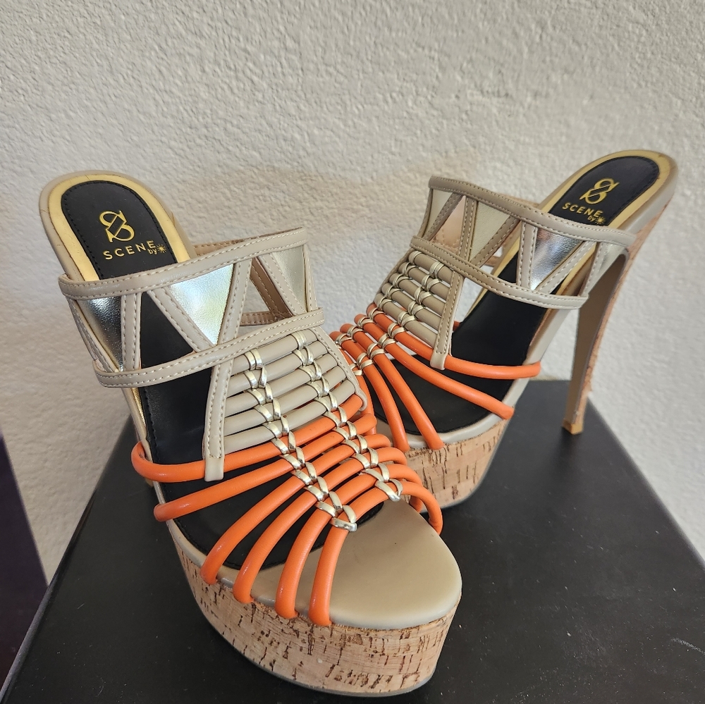 Orange and Tan heel size 7.5